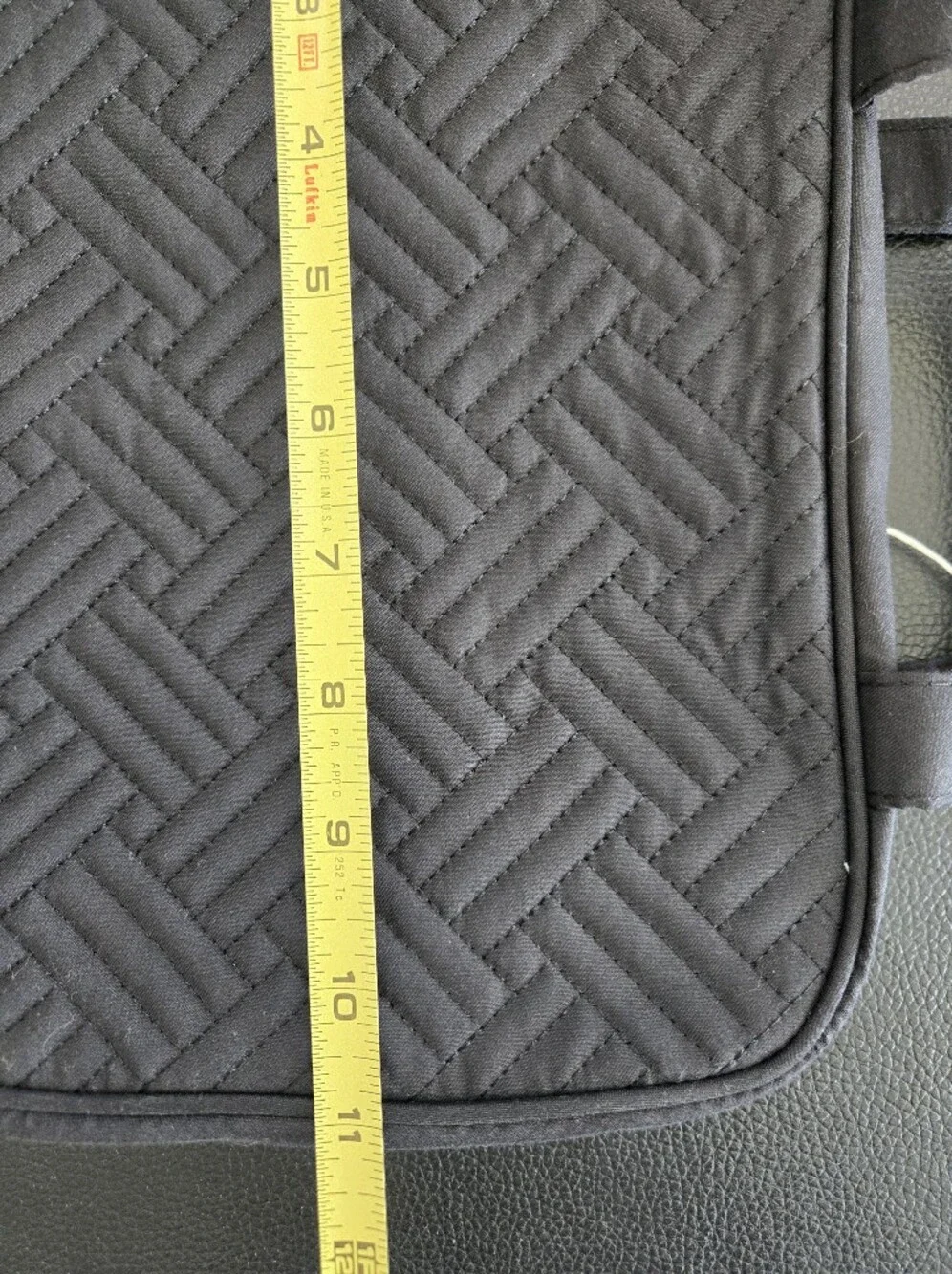 BAGSMART Quilted Black Travel Cosmetic Case with Front Pocket